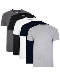 Bigdude 5er-Pack einfarbige T-Shirts